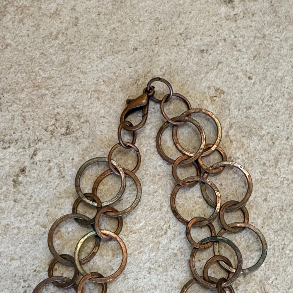 Brown Stone Pendant Multi-Chain bronze Necklace good condition